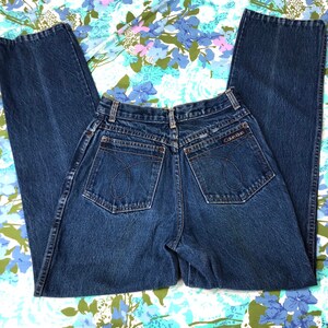 1980s Calvin Klein Designer Jeans, Dark Wash Straight Leg High Waist Tight and Sexy Brooke