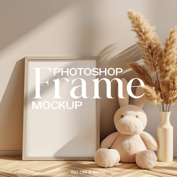 Boho Nursery Frame Mockup | DIN A Mockup Frame | Photoshop Frame Mockup | Wood Frame Photoshop Mockup | Nursery Mockup | Vertical Frame