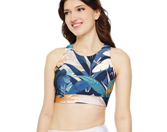 Blossom Boost: Floral Printed Sports Bra - Stylish Support for Every Workout. Exclusive on Etsy!"