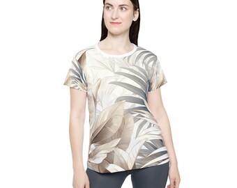 Maillot de sport pour femme|T-shirt abstrait pour femme, chemise entièrement imprimée, t-shirt de sport