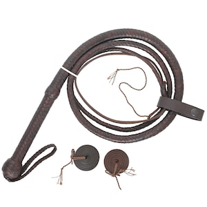 Genuine Kangaroo Leather 8 Feet Bullwhip 12 Plait Handcrafted Heavy Duty Loaded Whip Custom Leather whip