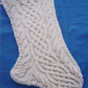 Aran Christmas Stocking Knitting Pattern - Eidheann (Ivy) (PDF download)