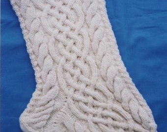 Aran Christmas Stocking Knitting Pattern - Eidheann (Ivy) (PDF download)