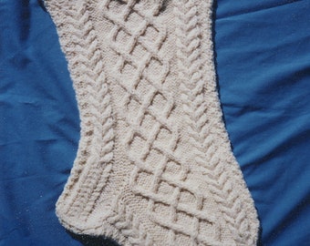 Aran Christmas Stocking Knitting Pattern - Cuileann (Holly) (PDF download)