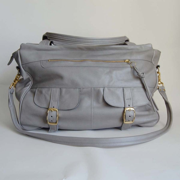 SALE - 6 pocket XL travel bag/carry-on bag in cement grey