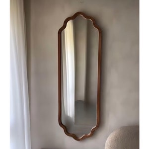 Asymmetrical Full Length Mirror: Traditional Black Framed Wall Decor