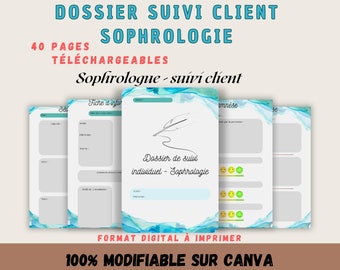 Dossier de apoyo a la sofrología, seguimiento individual, sofrólogo, seguimiento de sesiones. Facilita el seguimiento del cliente. Fácil de usar. Anamnesia