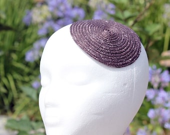 4 Zoll runder Fascinator-Sockel aus echtem Stroh • Mini-Hutkörper in natürlicher Farbe