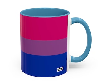 Bisexual Pride Accent Coffee Mug 11oz 15oz - Bi Flag Ceramic Drinkware