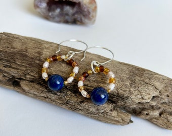 Stardust Hoop Earrings with Sterling Silver Hooks