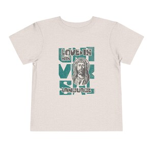 Universal Love Language: Christian Toddler Tee - Praise Society Heather Stone