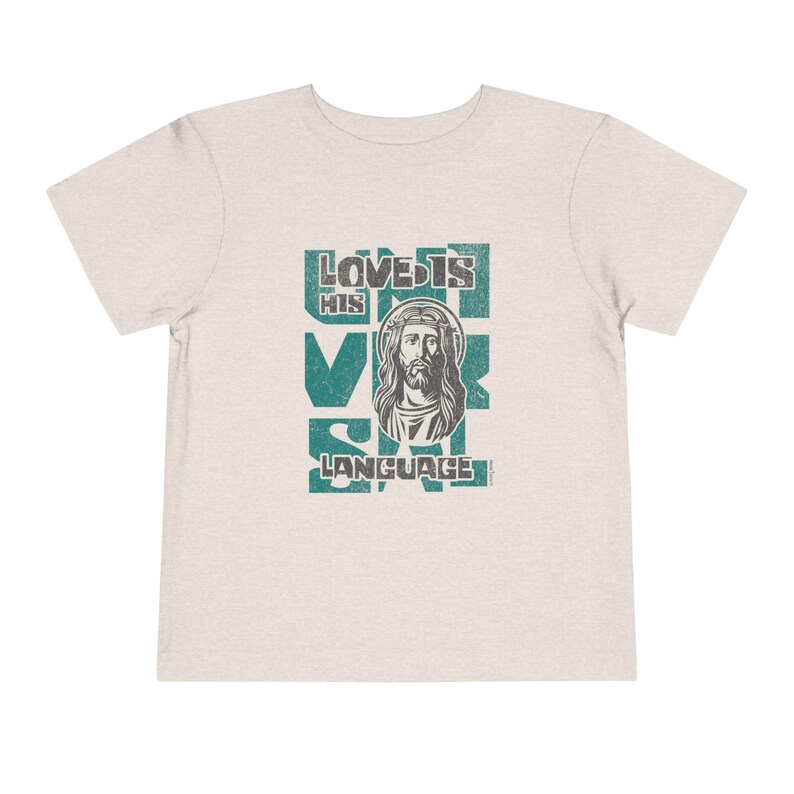 Universal Love Language: Christian Toddler Tee - Praise Society Heather Stone
