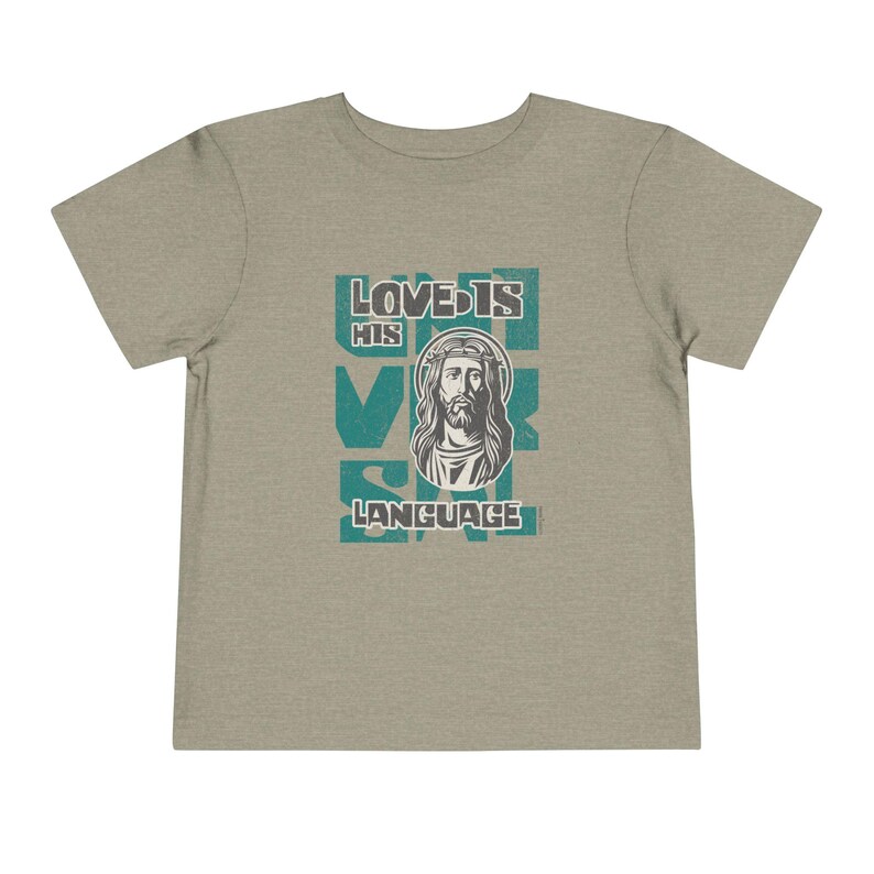Universal Love Language: Christian Toddler Tee - Praise Society Heather Dust