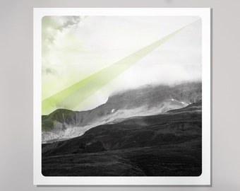 Fine art print Black and white photography Mountain Landscape  MONT FLASH