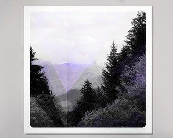 Black and white photography Mountain Landscape Fine art print  MONT VALLEE
