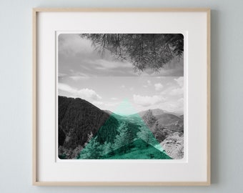 Impression d'art Photographie noir et blanc Paysage de montagne MONT SOMMET