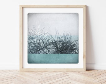 Frozen landscape Flake Abstract photography Winter fine art print  trees Pale turquoise frost wall art BEN HIVER