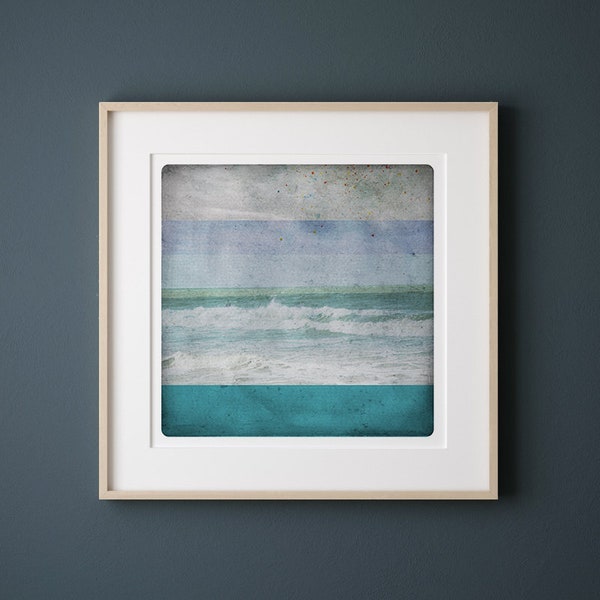 Turquoise Seascape photography  Ocean Waves fine art print  BEN AZUR