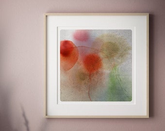 Abstract art print Colorful photography and watercolor wall art AQVA ROUILLE