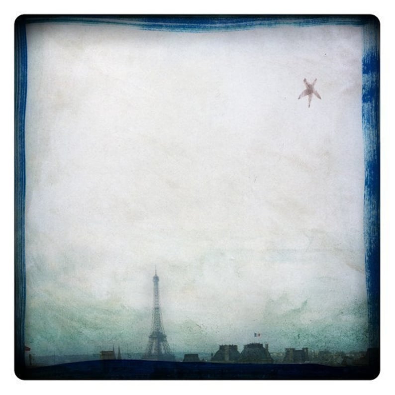 Eiffel tower art print Paris Photography mixed with Painting Cityscape France Wall Art Decor PARIS image 2