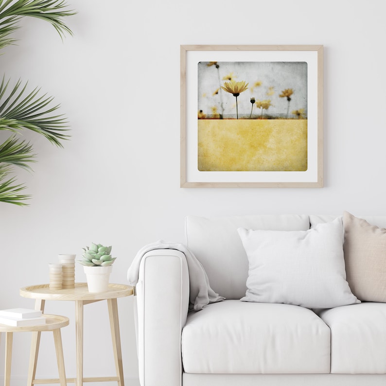 Gold Yellow Botanical photography art print flower Monochromatic color Block Painting Wall Art Decor POLE CI image 5