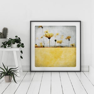 Gold Yellow Botanical photography art print flower Monochromatic color Block Painting Wall Art Decor POLE CI image 2