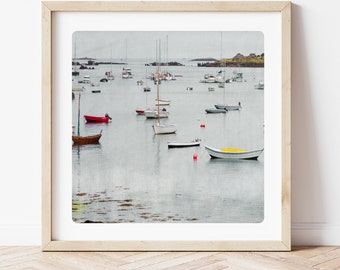 Photographie de paysage de bateaux impression d'art de bateaux de pêche port en Bretagne France BATEAUX