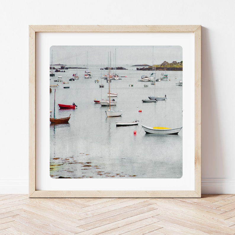 Bateaux landscape photography fish boats fine art print harbour in Brittany France BATEAUX image 1