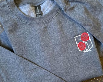Attack on Titan Garrison Sweatshirt | Embroidered AOT Garrison Emblem | Handmade Anime Fan Gift | Handmade Cosplay Streetwear