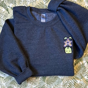 Stardew Valley Junimo Stardrop Embroidered Sweatshirt | Cozy Gamer Gift | Handmade Stardew Valley Apparel for Fans