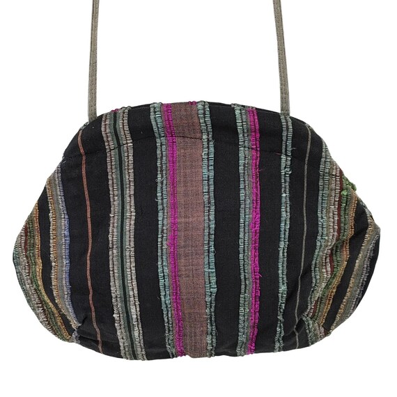 DAFFODIL Vintage 100% Silk Stripped Shoulder Bag … - image 2