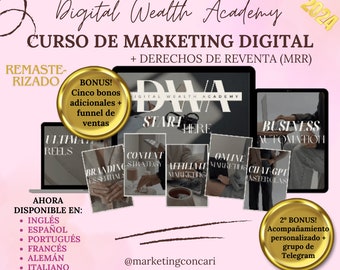 Digital Wealth Academy (DWA) Actualizado 2024!! - Curso de marketing digital Master + Derechos de Reventa MRR - para redes sociales + BONOS