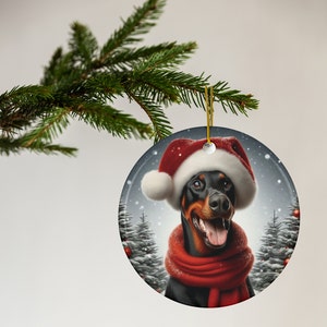 Doberman Christmas Ornament, Doberman Holiday Decor, Puppy Tree Ornament, Pet Lover Gift Idea, Doberman Ornament, Doberman Tree Ornament
