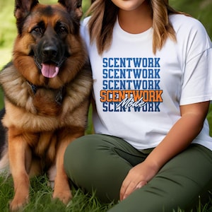 SCENTWORK Mode T-Shirt, Dog Nosework Tee, Perfect for Scent Detection Handlers, Training Shirt for Dog Lovers, Dog Handlers, Nosework Trials