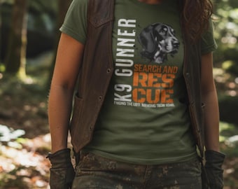 Personalized Coonhound Search and Rescue T-Shirt, Coonhound SAR, K9 Team Apparel, k9 Handler Gift, SAR Mission Shirt, Custom Tee