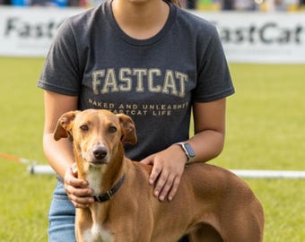 FASTCAT Dog Sport Shirt Naked and Unleashed FastCAT Life Funny Fast CAT T-Shirt for Dog Lover Lure Coursing Enthusiast Dog Sport Gift