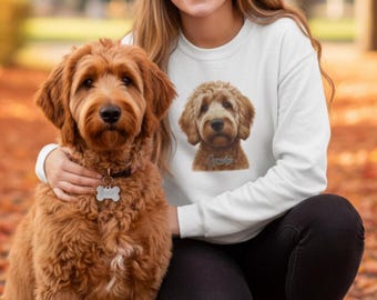 Personalized Goldendoodle Sweatshirt, Custom Dog Name Shirt, Doodle Lover Gift, Cozy Dog Mom Sweatshirt, Goldendoodle Apparel