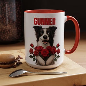 Personalized Valentines Day Border Collie Mug, Sweetest Day Gift, Custom Border Collie Lover Gift, Dog Lover Coffee Mug, 15oz.