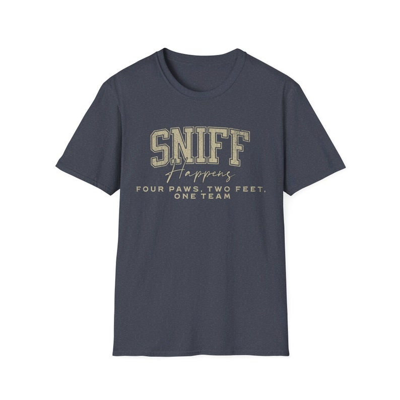 Dog Nosework Shirt Scentwork Enthusiast Tee Dog Sport Apparel Gift for Dog Lovers Training T-Shirt Dog Handler Shirt Barn Dog Scent Training Heather Navy