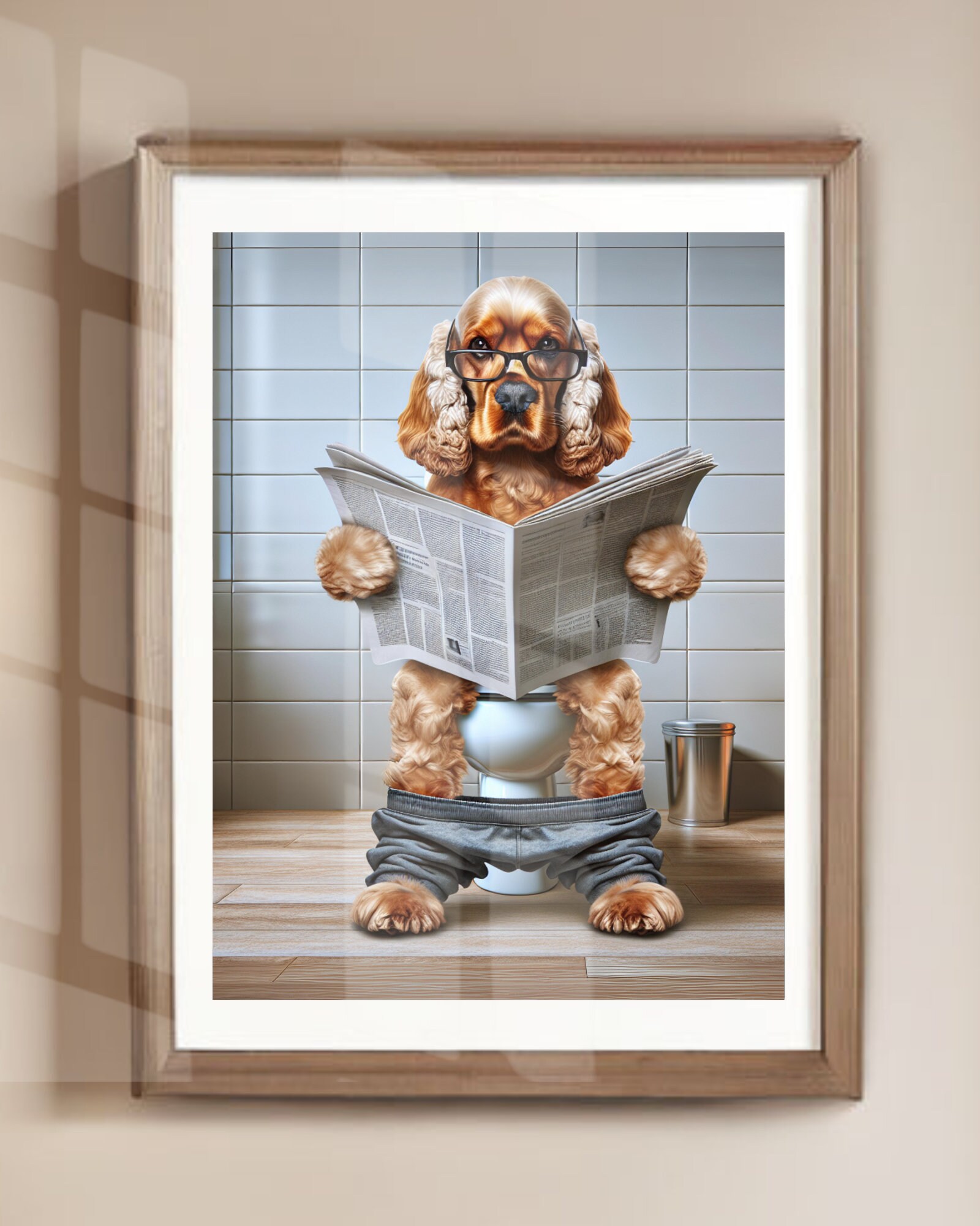 Cocker Spaniel Bathroom Toilet Print of Cocker Spaniel on Toilet ...