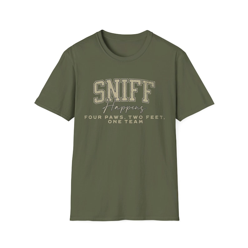 Dog Nosework Shirt Scentwork Enthusiast Tee Dog Sport Apparel Gift for Dog Lovers Training T-Shirt Dog Handler Shirt Barn Dog Scent Training Military Green