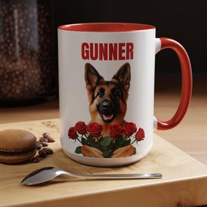 Personalized Valentines Day German Shepherd Mug, Sweetest Day Gift, Custom German Shepherd Lover Gift, Dog Lover Coffee Mug, 15oz.