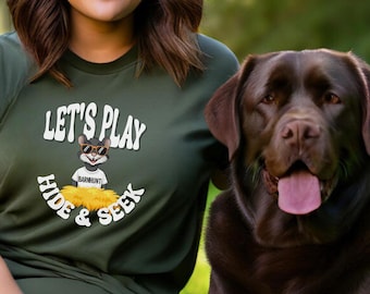 Barn Hunt T-Shirt, "Let's Play Hide & Seek" Funny Rat Training Tee, Barn Hunt Dog Lover Shirt, Cool Rat Graphic Barnhunt Training Shirt Gift