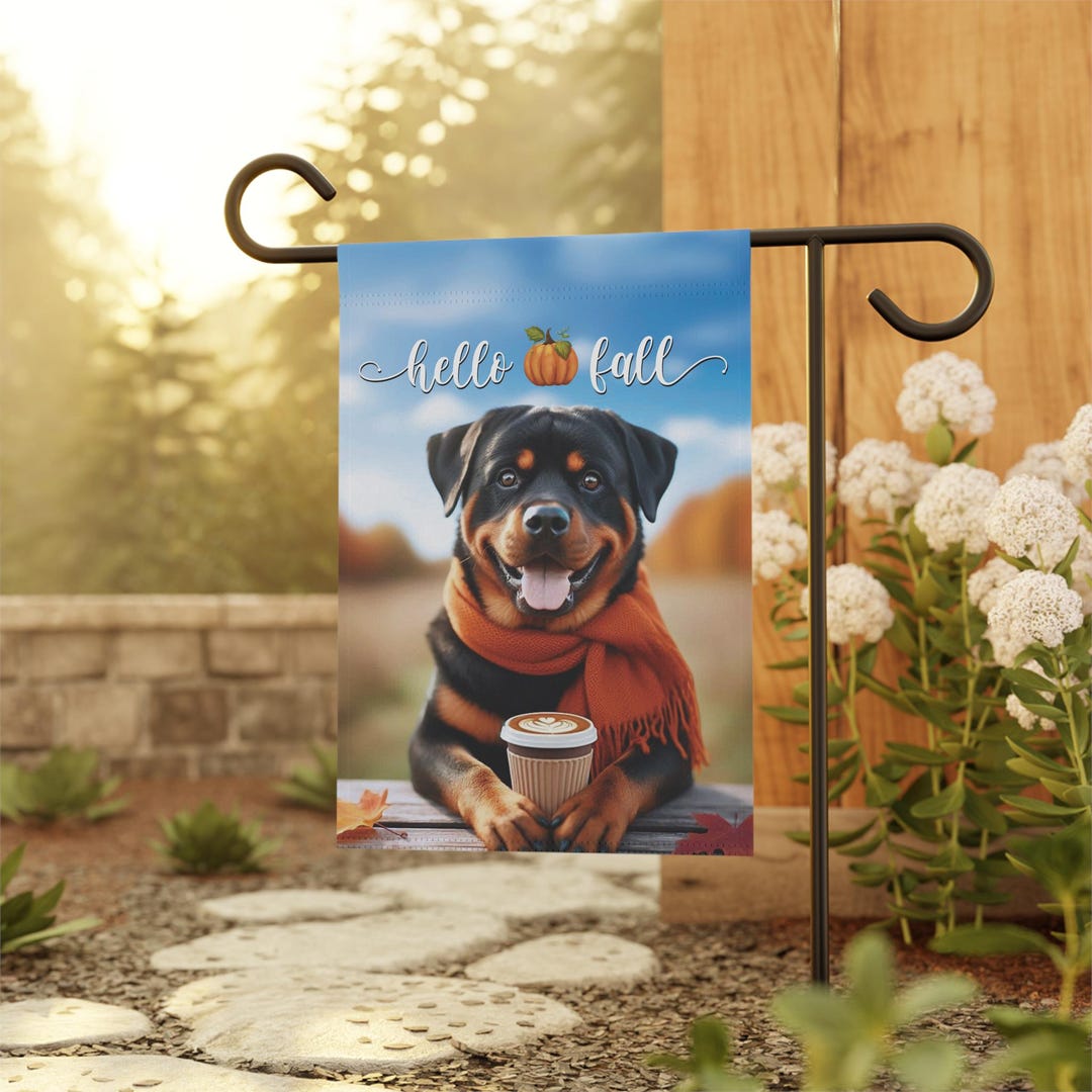 Rottweiler Flag, Hello Fall Flag, Lab Outdoor Yard Garden Flag, Dog ...