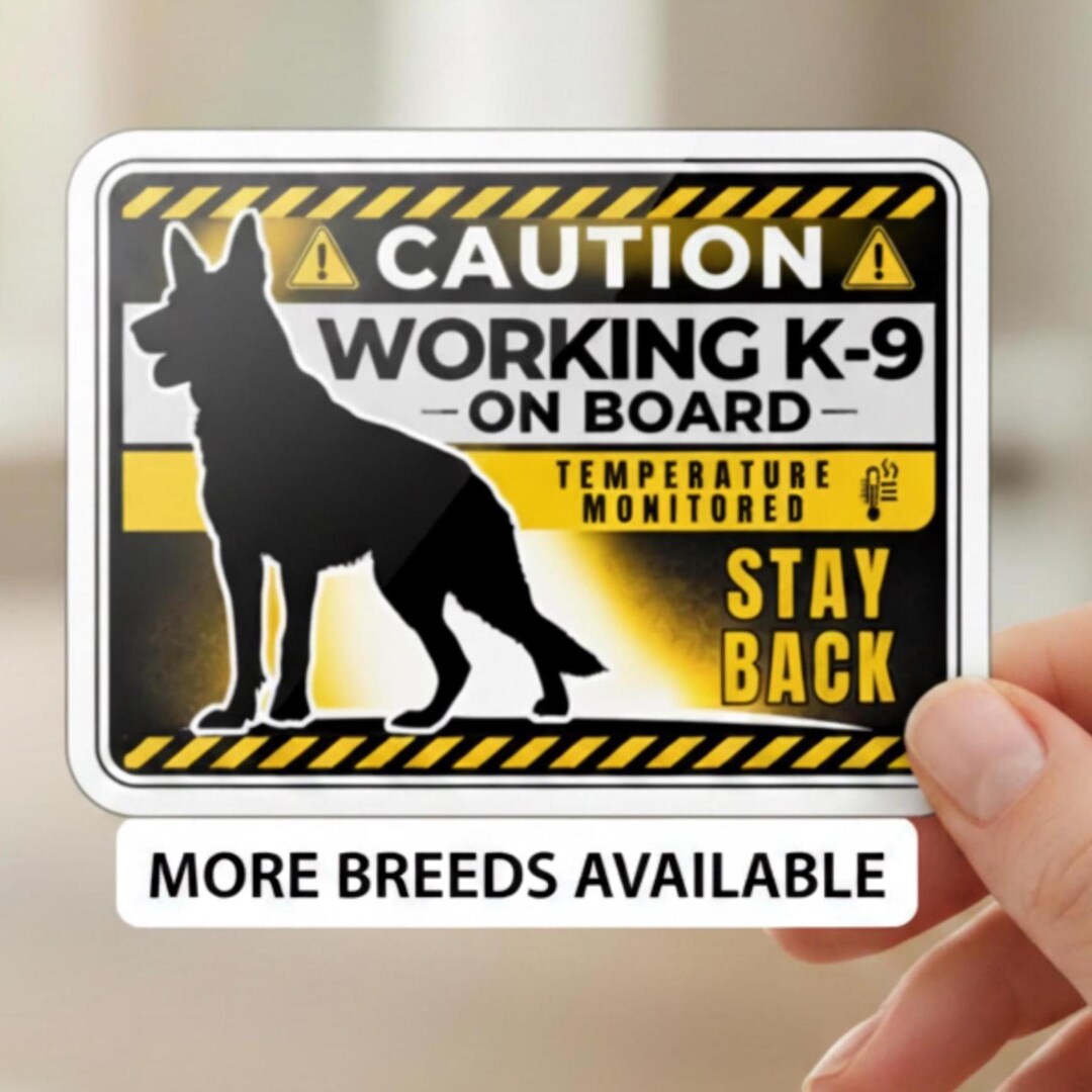 K9 Sticker Square Working K9 on Board Sticker, Belgian Malinois Decal, German Shepherd ...