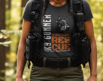 Personalized Doberman Search and Rescue T-Shirt, Doberman SAR, K9 Team Apparel, k9 Handler Gift, SAR Mission Shirt, Custom Tee