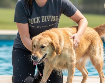 Dock Diving T-Shirt - "Jump, Splash, Repeat" Dog Sport Shirt for Handlers & Competitors - Fun Dock Jumping Tee for Dog Lovers
