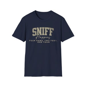 Dog Nosework Shirt Scentwork Enthusiast Tee Dog Sport Apparel Gift for Dog Lovers Training T-Shirt Dog Handler Shirt Barn Dog Scent Training Navy