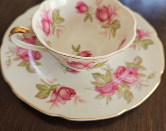 Lefton Hand painted teacup and sandwich plate