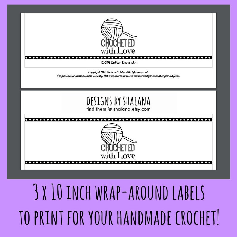 This is an image of Bewitching Printable Crochet Labels It's just a photo of Bewitching Printable Crochet Labels